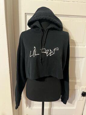 Lil Peep COWYS Black Cropped Hoodie